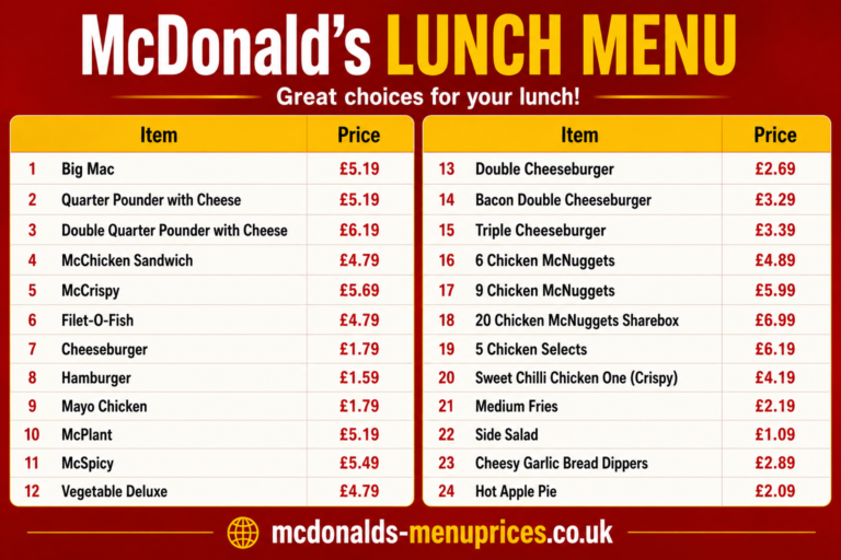 McDonald's Lunch Menu