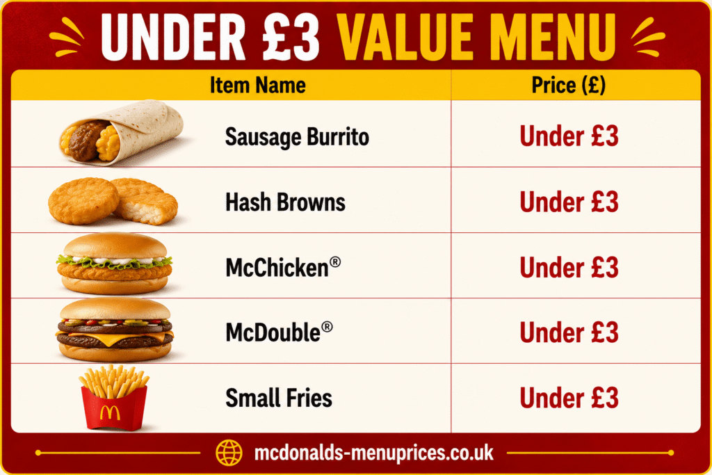 under 3 meal