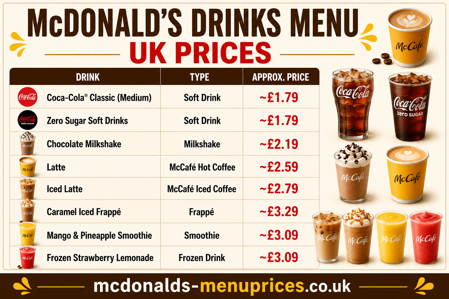 McDonald's Drinks Menu UK 2026