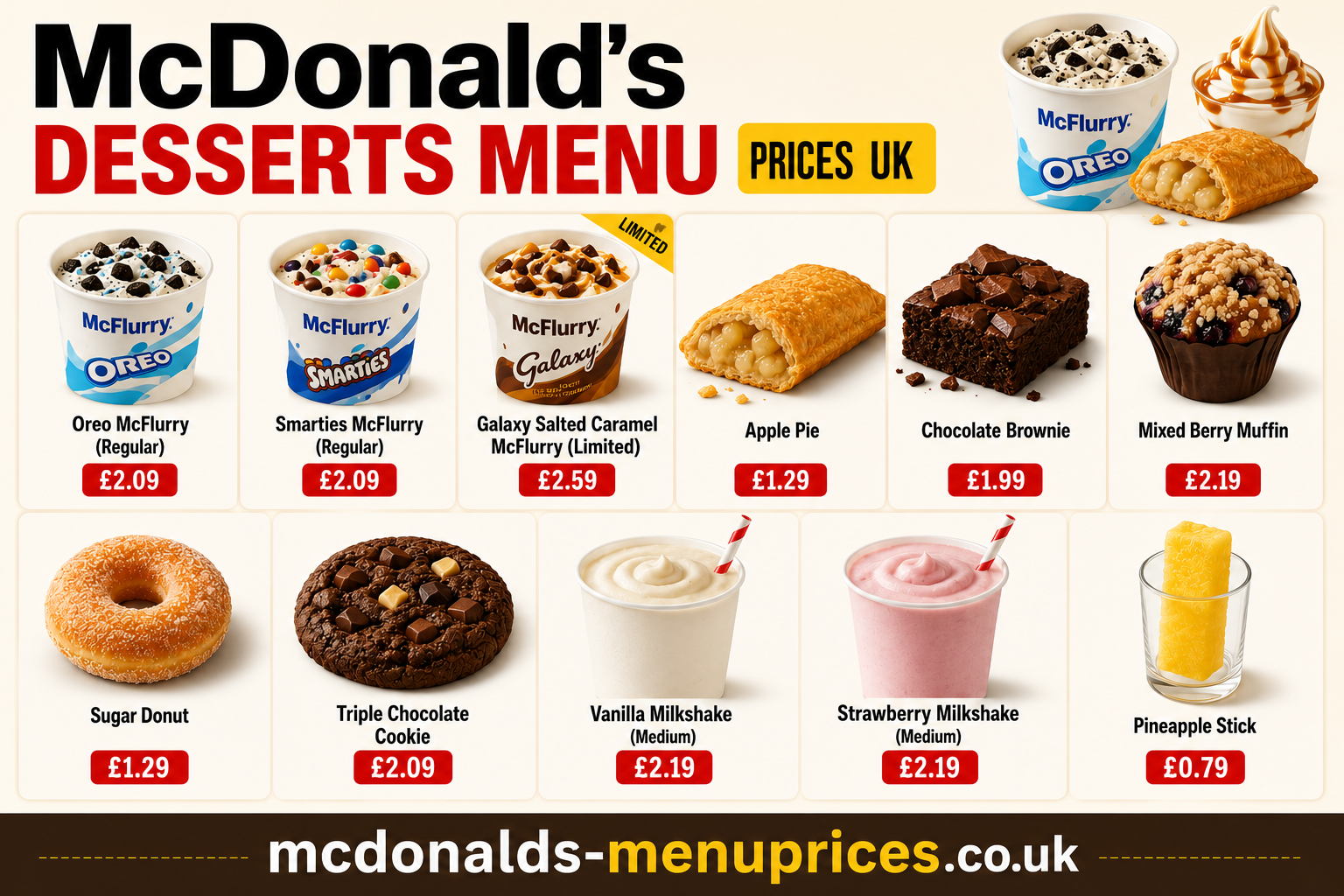 McDonald's Dessert Menu UK